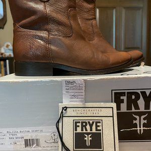 Frye Leather "Melissa Button Shortie" Boots
